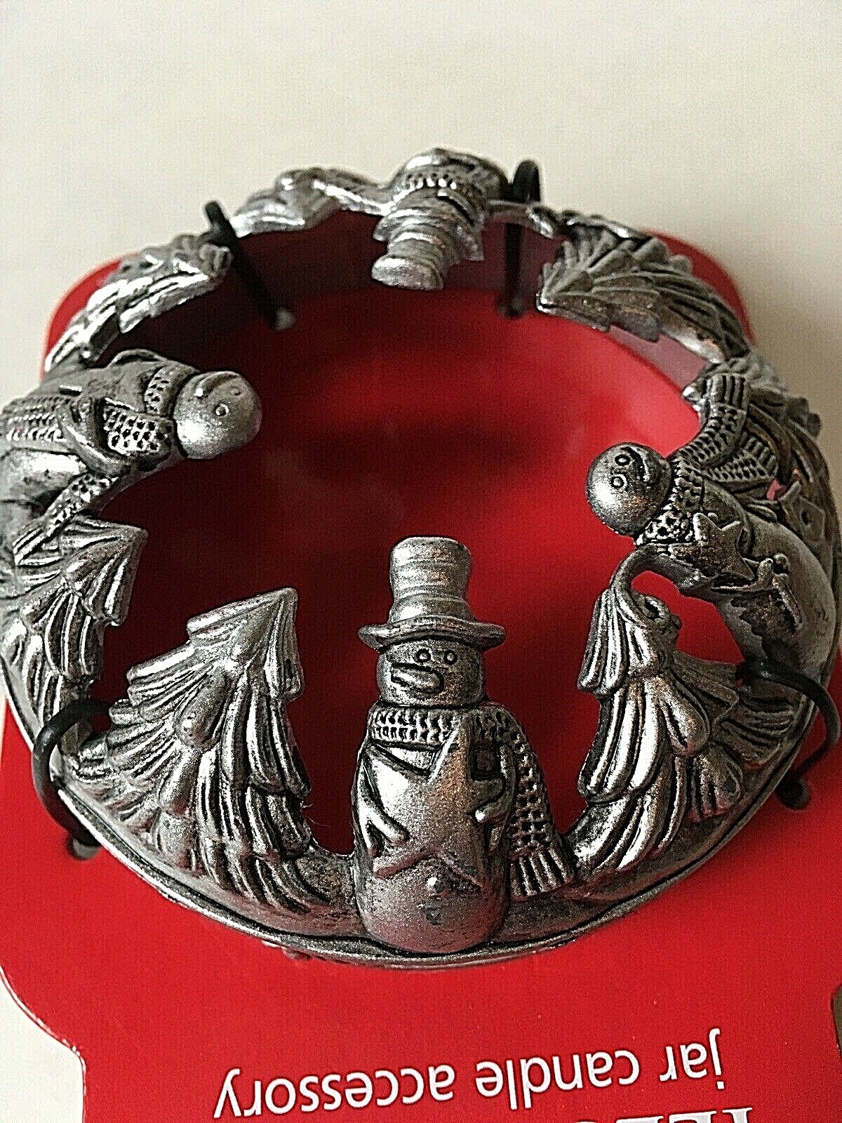 Yankee Candle Illuma Lid Jar Candle Topper Snowman Trees Retired 2011