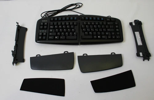 R-GO Outils Goldtouch Clavier Divisé Réglable Royaume-Uni Disposition USB Noir