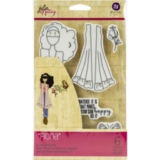 Julie Nutting - Fiona Doll Cling Stamp Prima Marketing Mixed Media 913038