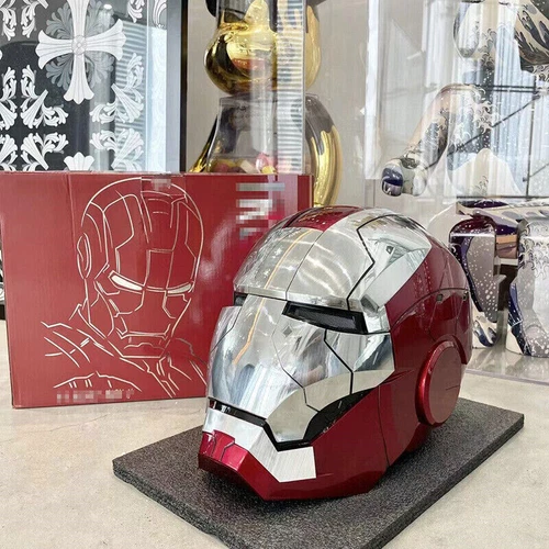 AUTOKING 1:1 Wearable JARVIS Voice Control Cosplay Iron Man MK5 Helmet Mask Gift - Foto 26 di 50