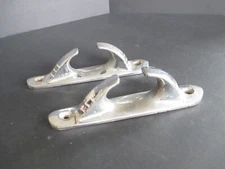 PAIR Vintage 5 1/4" Boat Fairleads Rope Guide Chrome Fiberglass Classic     A7