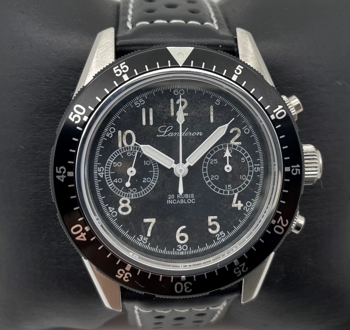 VINTAGE LANDERON MANUAL WIND SAPPHIRE ETANCHE 10 ATM CHRONOGRAPH
