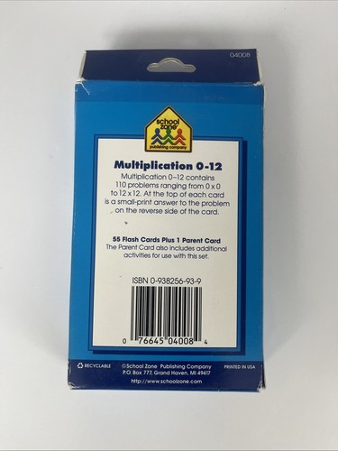 Juego Completo de Tarjetas Flash Multiplicación 0-12 Publicado por School Zone  - Imagen 5 de 9