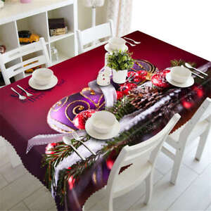 Purple Amethyst 3D Tablecloth Table cover Cloth Rectangle Wedding Party Banquet