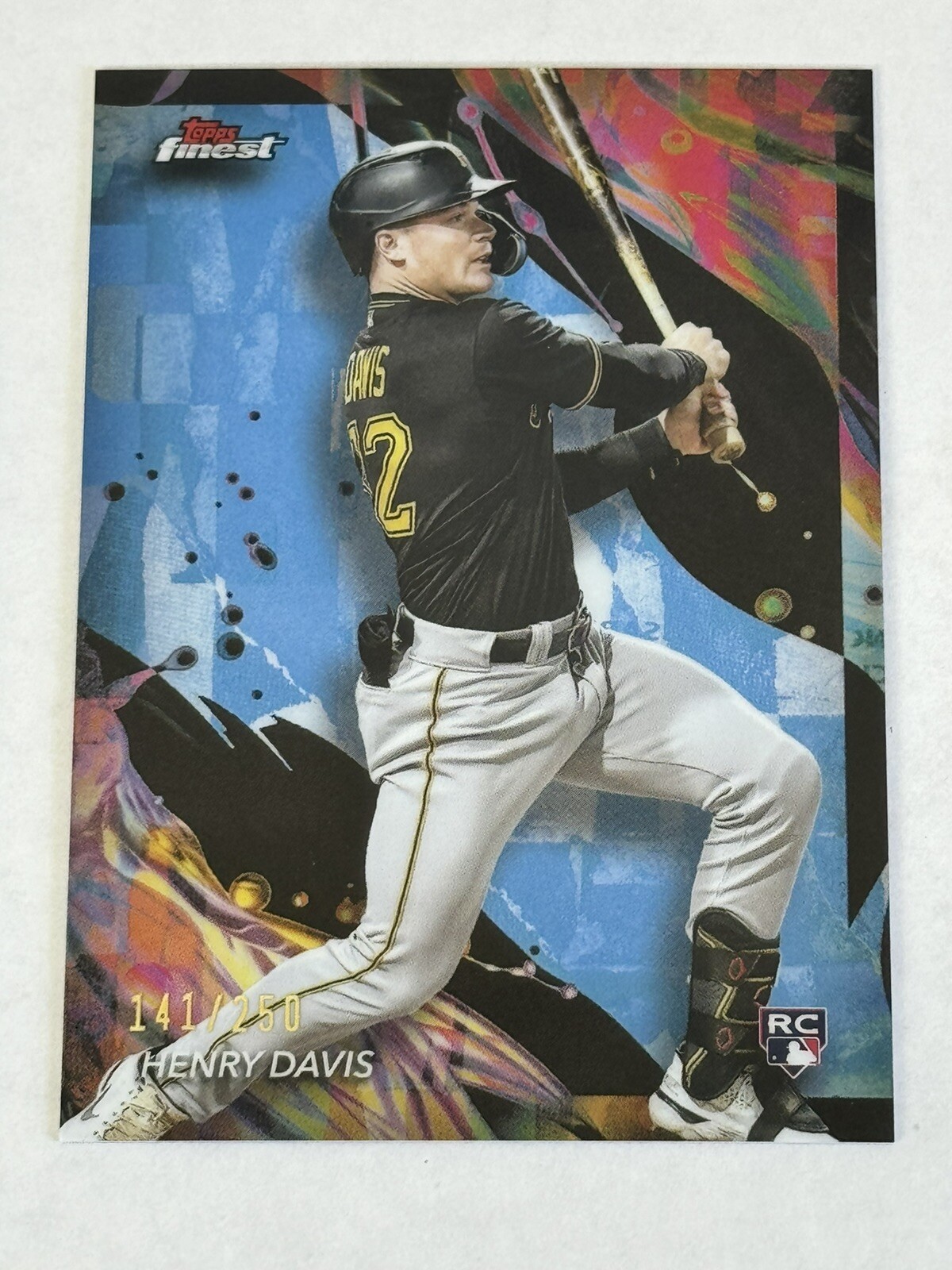 Henry Davis 2024 Topps Finest Uncommon Sky Blue Refractor 141/250 Pirates #163