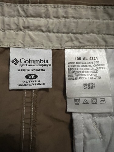 COLUMBIA SPORTSWEAR Hiking Shorts Womens Size XS Cargo Cotton Nylon Brown - Picture 7 of 12