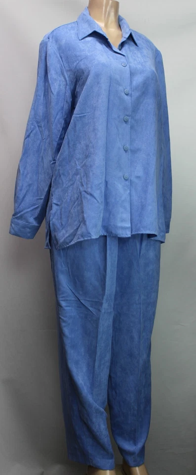 Conjunto de 2 piezas de chaqueta y pantalón Maggie Sweet para mujer imitación gamuza azul talla L Foto 4 de 4