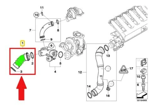 Turboschlauch Ladeluftschlauch für BMW X3 E83 LCI, X3 3.0sd  M57N2 11613450049 - Bild 8 von 8