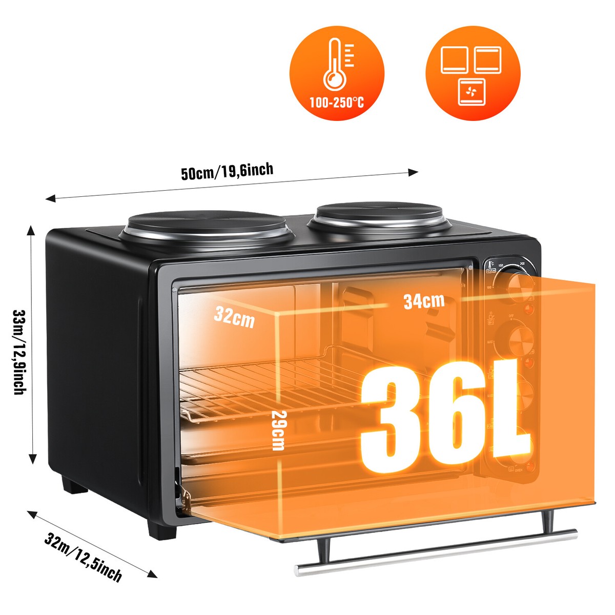 Ok Furniture Mini Oven Two Plate Stove With Oven At Shoprite 36L