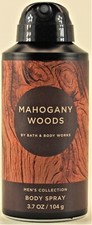Bath  Body Works MAHOGANY WOODS Deodorizing Body Spray for Men 3.7OZ