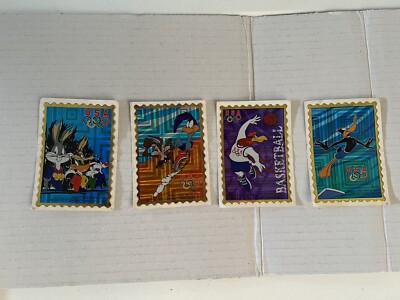 Vintage 90s 1996 USA Olympic Looney Tunes Prism Stickers Vending Machine