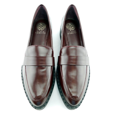 New VINCE CAMUTO Size 12 ECHIKA Burgundy Platform Loafers  display picture 1