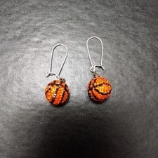 Rhinestone basketball earrings