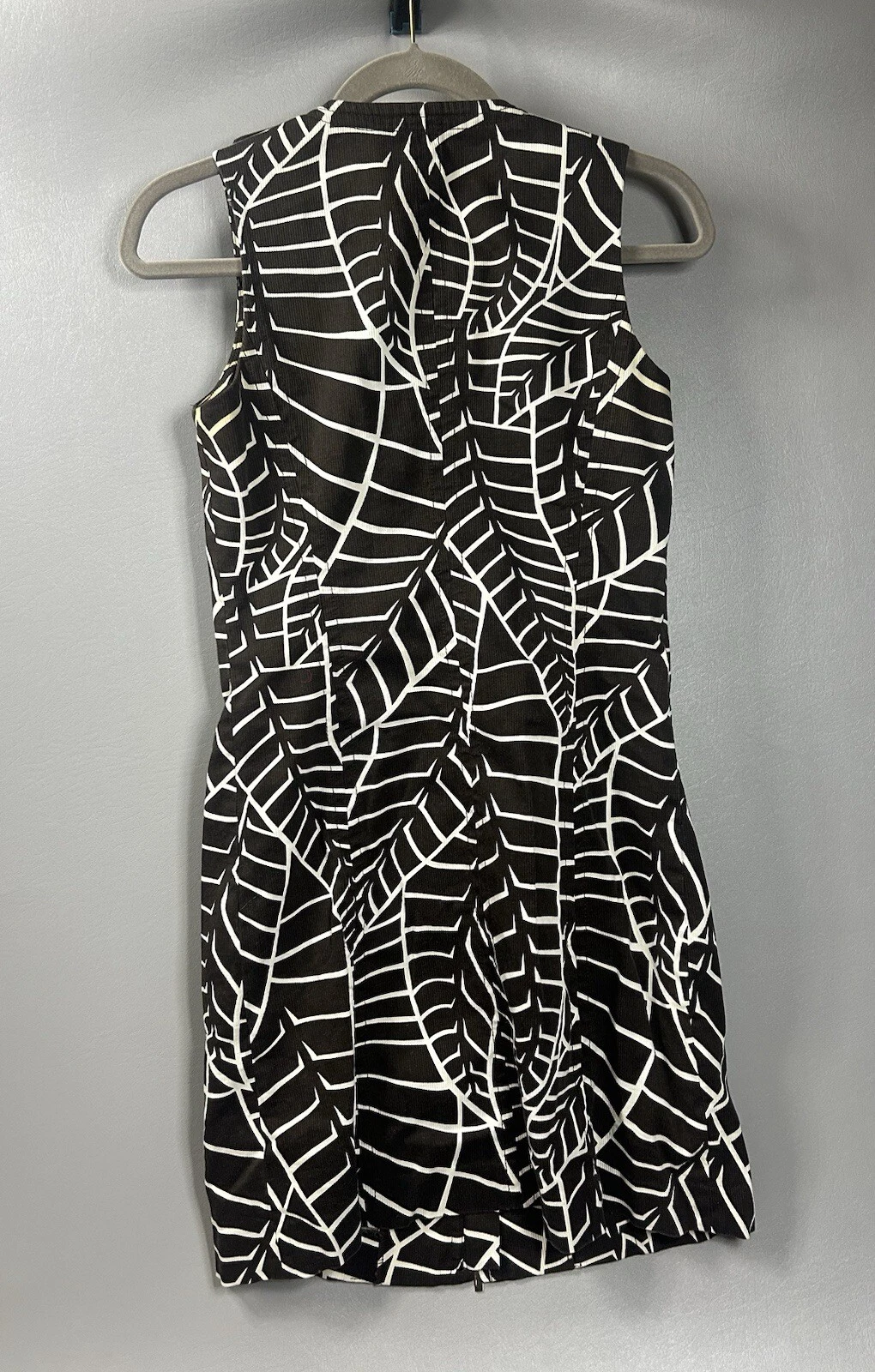 Abito tubino TORY BURCH marrone bianco stampato zip davanti taglia 4