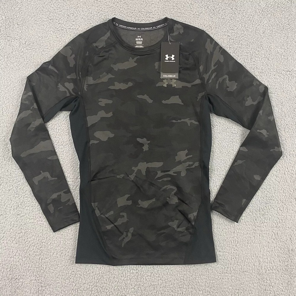 🔥NWT🔥 Under Armour Compression Shirt Mens L CGI Crew Training Camo 1381744 001
