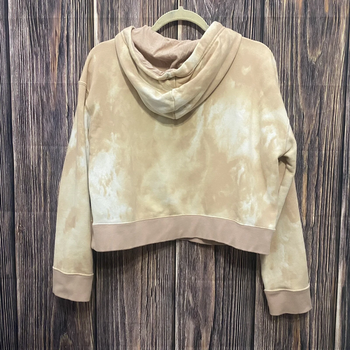 Adidas Tan Tie Dye Cropped Hoodie Size Small EUC Loungewear