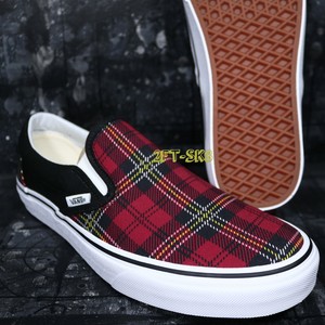 tartan vans slip on