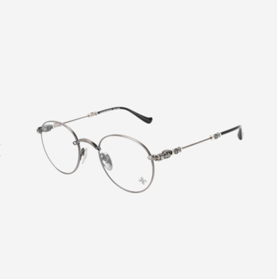 Chrome Hearts Bubba-A Antique Silver Black Plastic Eye Glass Frame [Brandneu]
