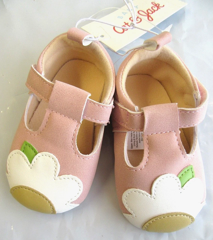 Zapato Cat & Jack Bebé Niñas Rosa Correa Flor Talla 6-9M Foto 2 de 4