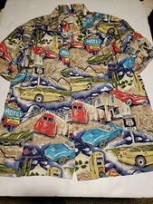 Vintage Paradise Found Mens Road Trip travel Short Sleeve Hawaiian Shirt