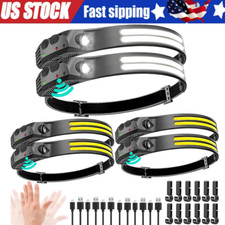 Cob Led Headlamp Usb Rechargeable Headlight Bar Head Band Torch Work Light 6000k
