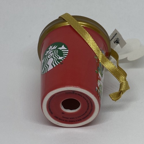 Starbucks Disney Parks Happy Holiday Icons Mini Travel Tumbler Ornament New - Picture 5 of 6