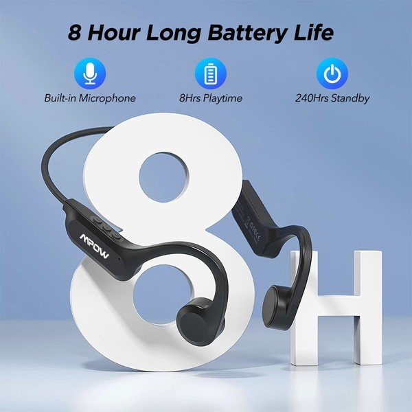 Alternate view of Mpow Waterproof Bone Conduction Headphones Wireless Bluetooth 5.3 Headset