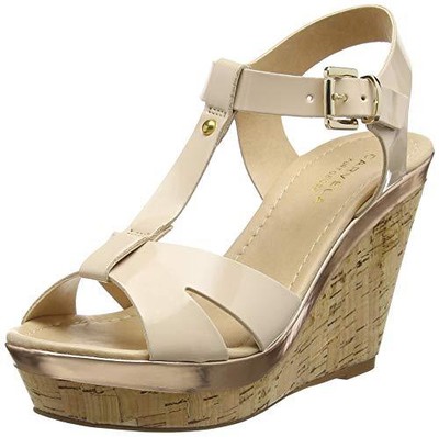 nude block heel closed toe