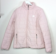 New Balance Medium Pastel Pale Pink Puffa Quilted Coat Jacket Lightweight