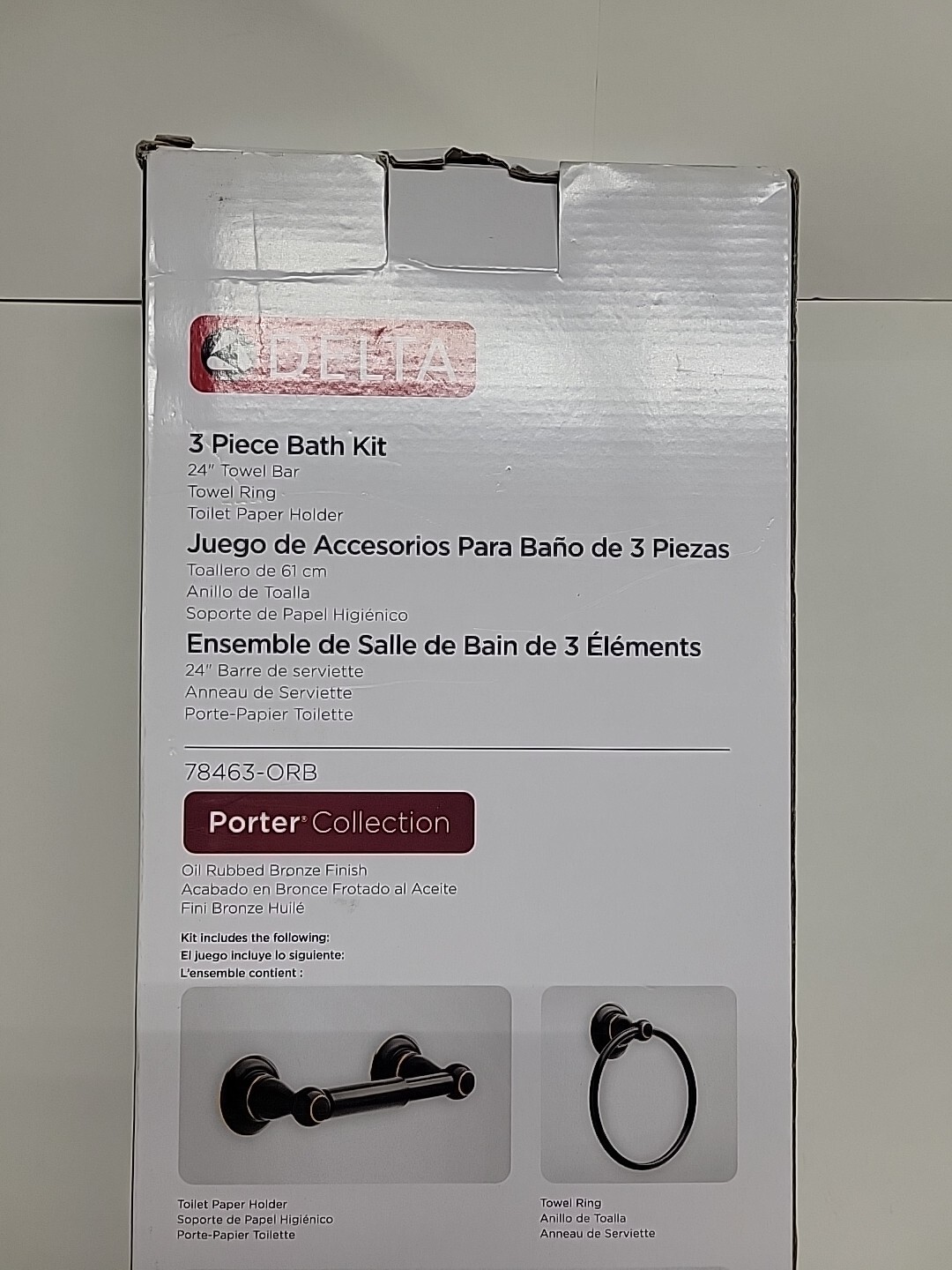 Delta Porter 3Piece Bath Hardware Set in Oil Rubbed Bronze 78463ORB
