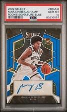 2022 Select MarJon Beauchamp Blue Prizm Rookie Auto PSA 10 RC # /49 Sixers 💎