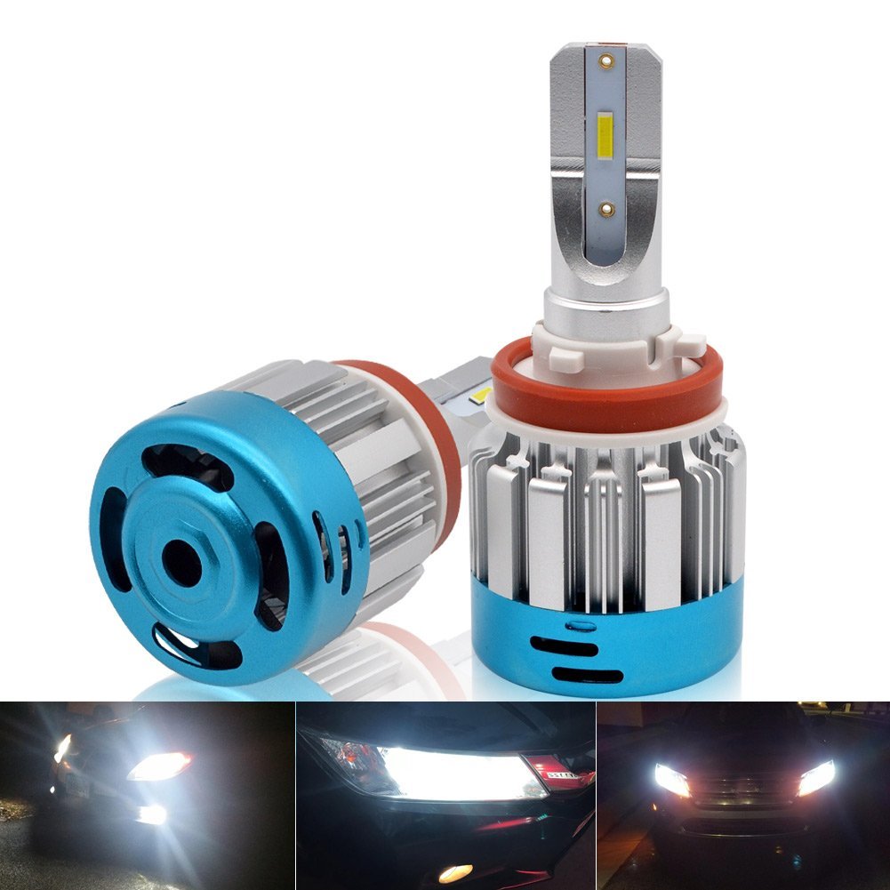 Kit Ampoule H11 LED Phare de Voiture Voyage de Nuit et Route de Campagne 6500K