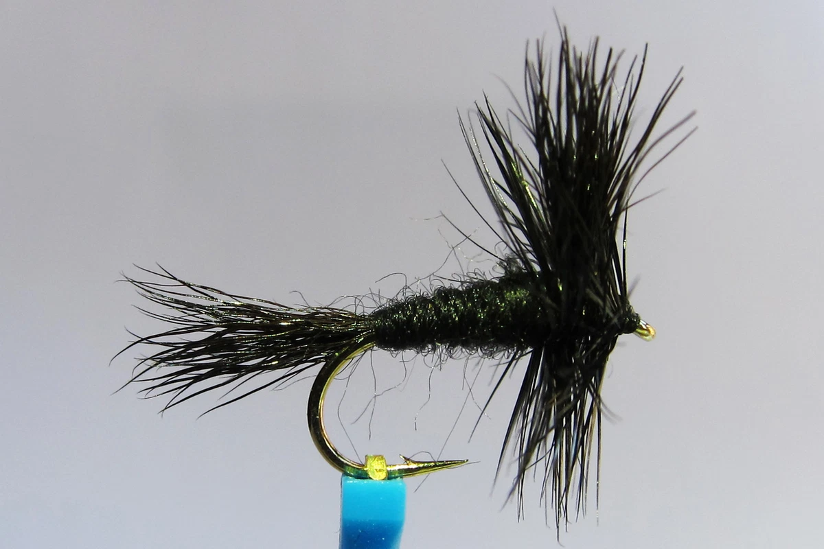 Mouches Sèches Truite – Noir Et Paon – 3 Par Paquet – Choix Tailles – Troutflies UK