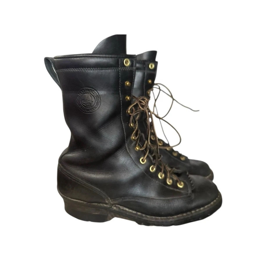 White's Boots Hathorn Explorer Fire Fighter Black Leather Boots Size 10 EE Used - Image 3 of 4