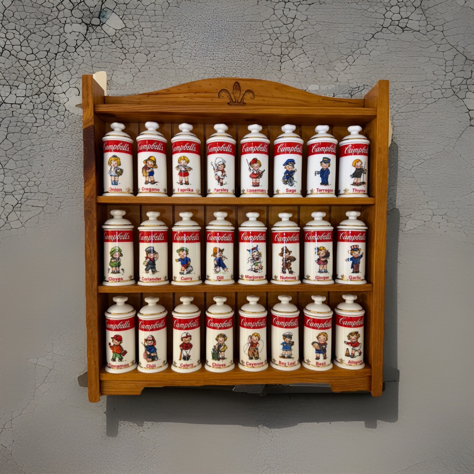 Campbell Soup Kids 1995 Porcelain Spice Jars/Rack *MINT CONDITION* & Trucks/Van