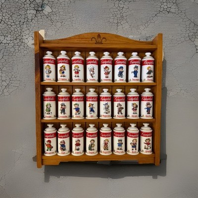 Campbell Soup Kids *VINTAGE* 1995 Porcelain Spice Jars/Rack + Trucks/Van *NEW*