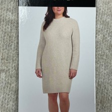 Dalia Women's M Sweater Dress Beige Wool Blend d1254