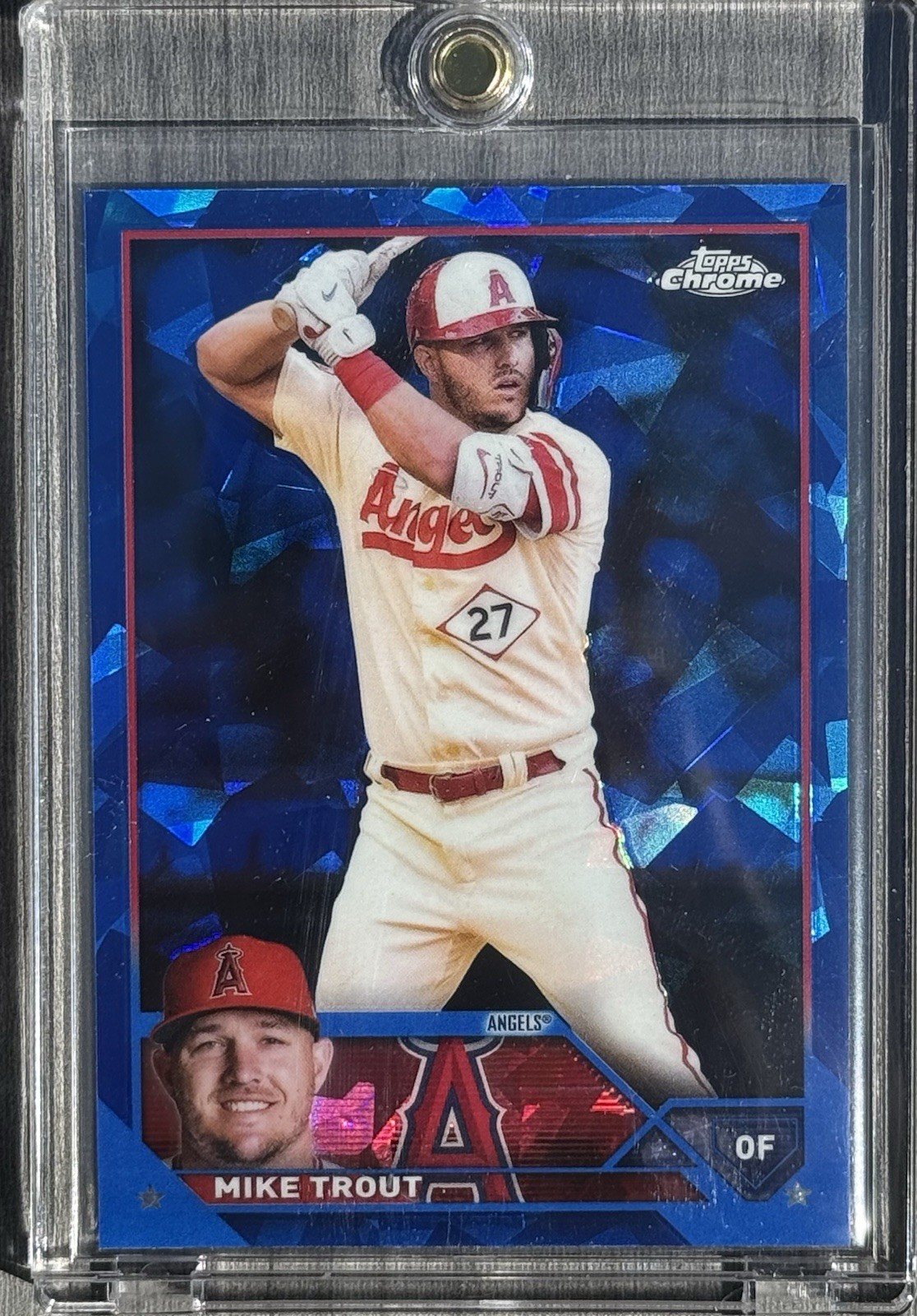 2023 Topps Chrome Sapphire Mike Trout #27 Los Angeles Angels