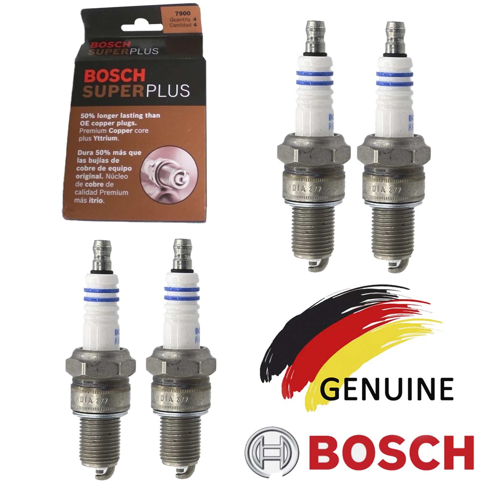 For 1986-1989 NISSAN D21 L4-2.4L 4Pcs Yttrium Spark Plug 7900