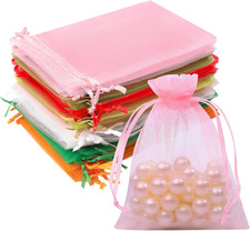 50 Pcs Organza Bags Mix Color 3X4 Inch, Small Gift Bags Goodie Bag for Jewelry C