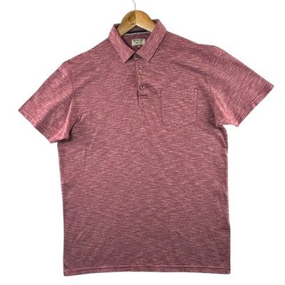 Next Polo Shirt Men's UK Size M Red Short Sleeve Casual Stripe Pocket Collar