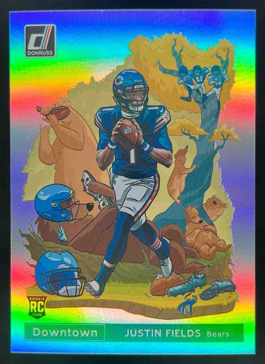 2021 Panini Donruss Justin Fields Downtown SSP #DT-39 Chicago Bears