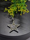 Star 5 Point 14K White Gold Plated Lab Created Round Cut Moissanite Pendant — photo 1