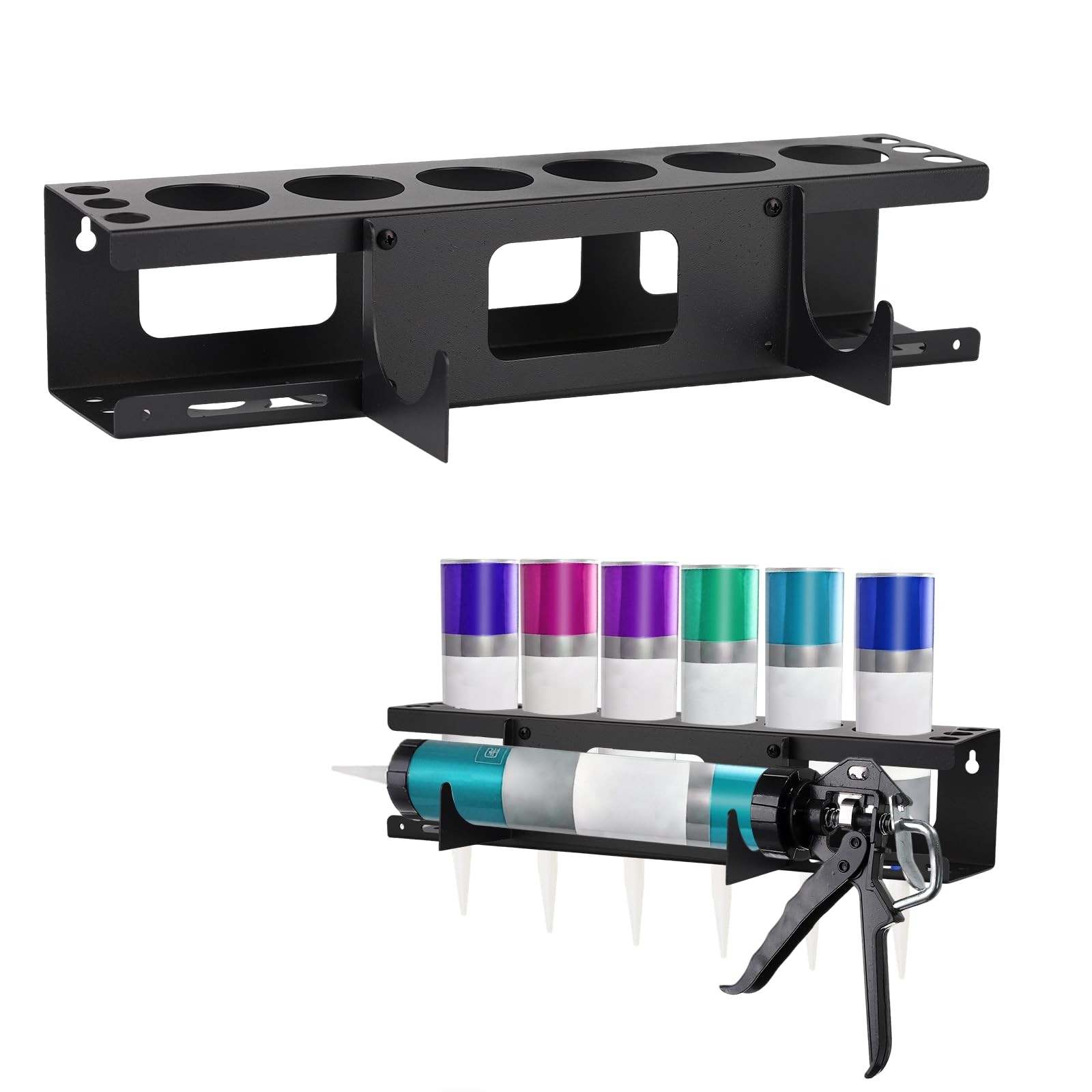 Silicone Tube Holder Storage - 6 Hole Mastic Caulk Gun Rack Sealant Tube Holder