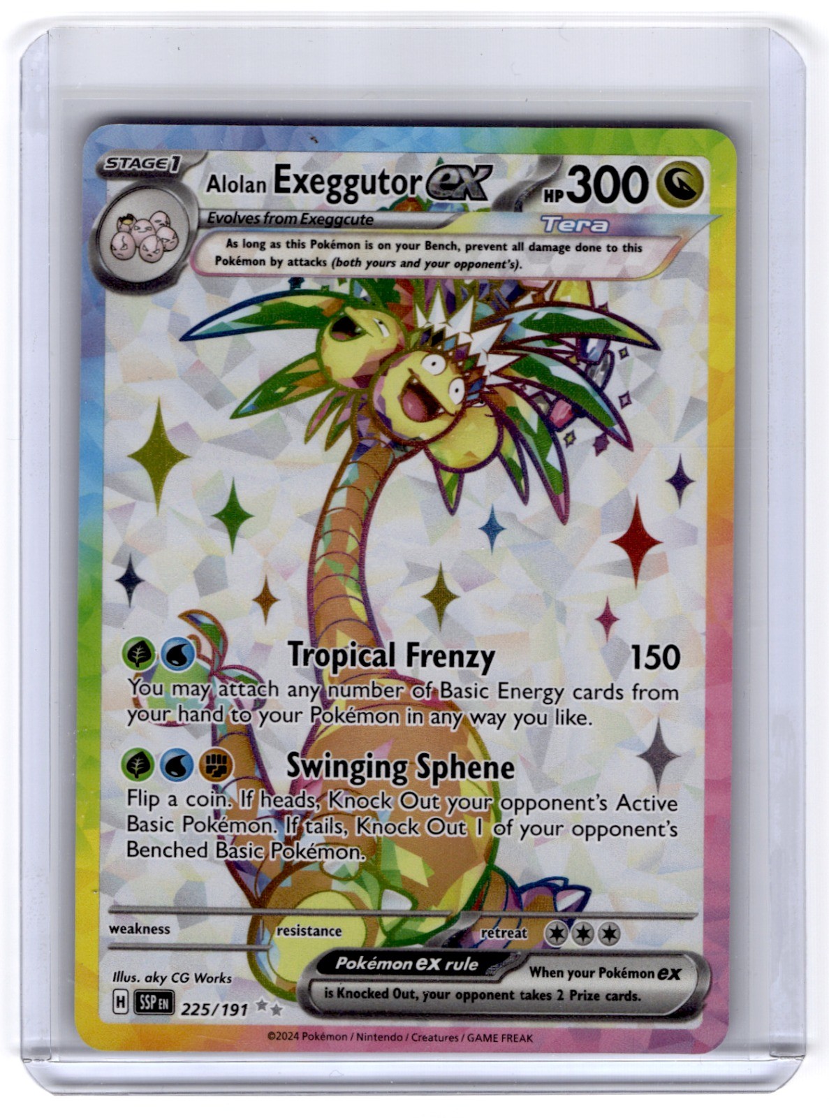 Alolan Exeggutor ex 225/191 Holo Ultra Rare SV08: Surging Sparks NM