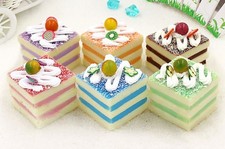 Nice purchase 6pcs Realistic Artificial Cake Assorted Mixed Fake Multicolored