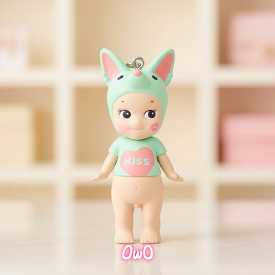 Sonny Angel Kiss Series Fennec Fox Keychain Kiss Heart Figure Rare