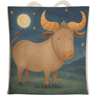Tote Bag Sternzeichen Stier Design - Geschenk Beuteltasche Rind Ochse shopping