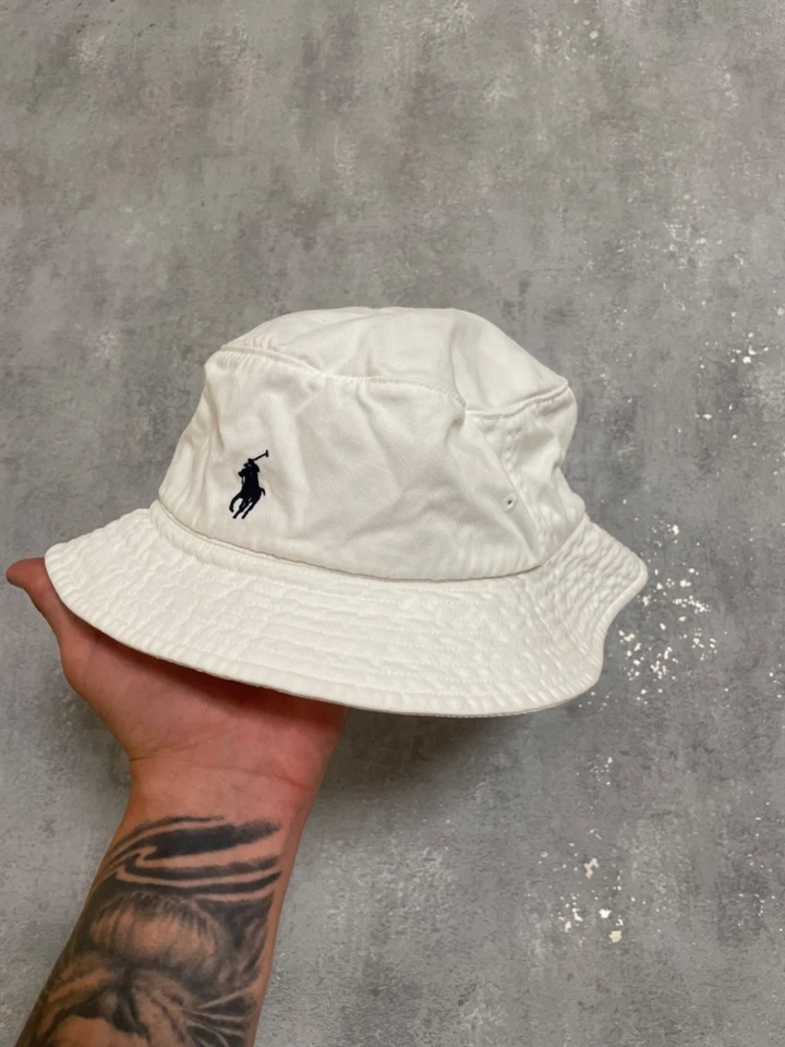 Polo Ralph Lauren Bucket Hat Cotton Men’s White Size S-M - Image 3 of 4