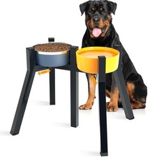 Elevated Dog Bowl Stand for Large Dogs, Adjustable Raised Dog Bowls 7-10.6", ...